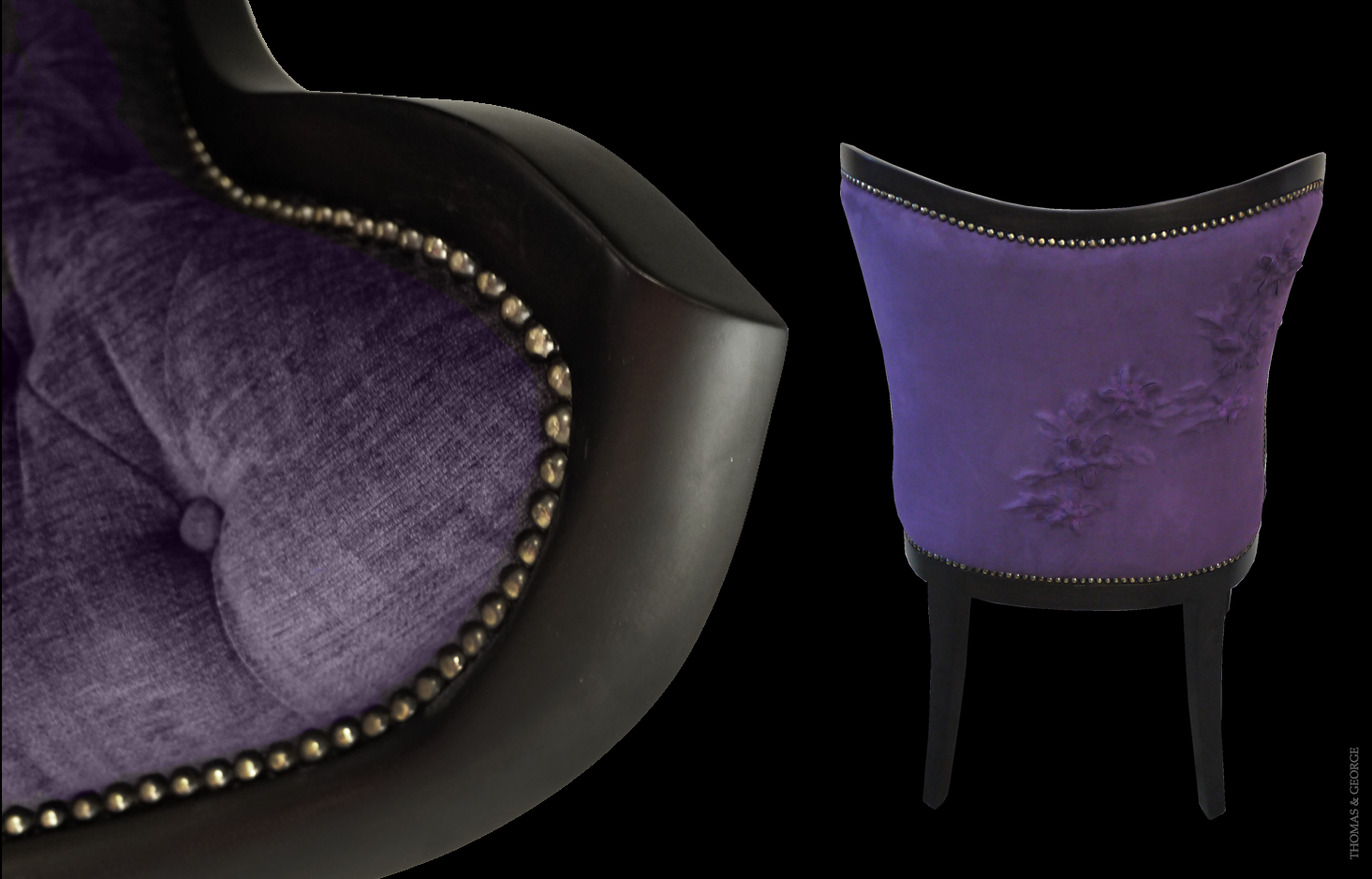 Passion Flower Petal Chair - Luxury-furniture-details - THOMAS & GEORGE ARTISAN FURNITURE - Thomas & George Fine Furniture Inc.